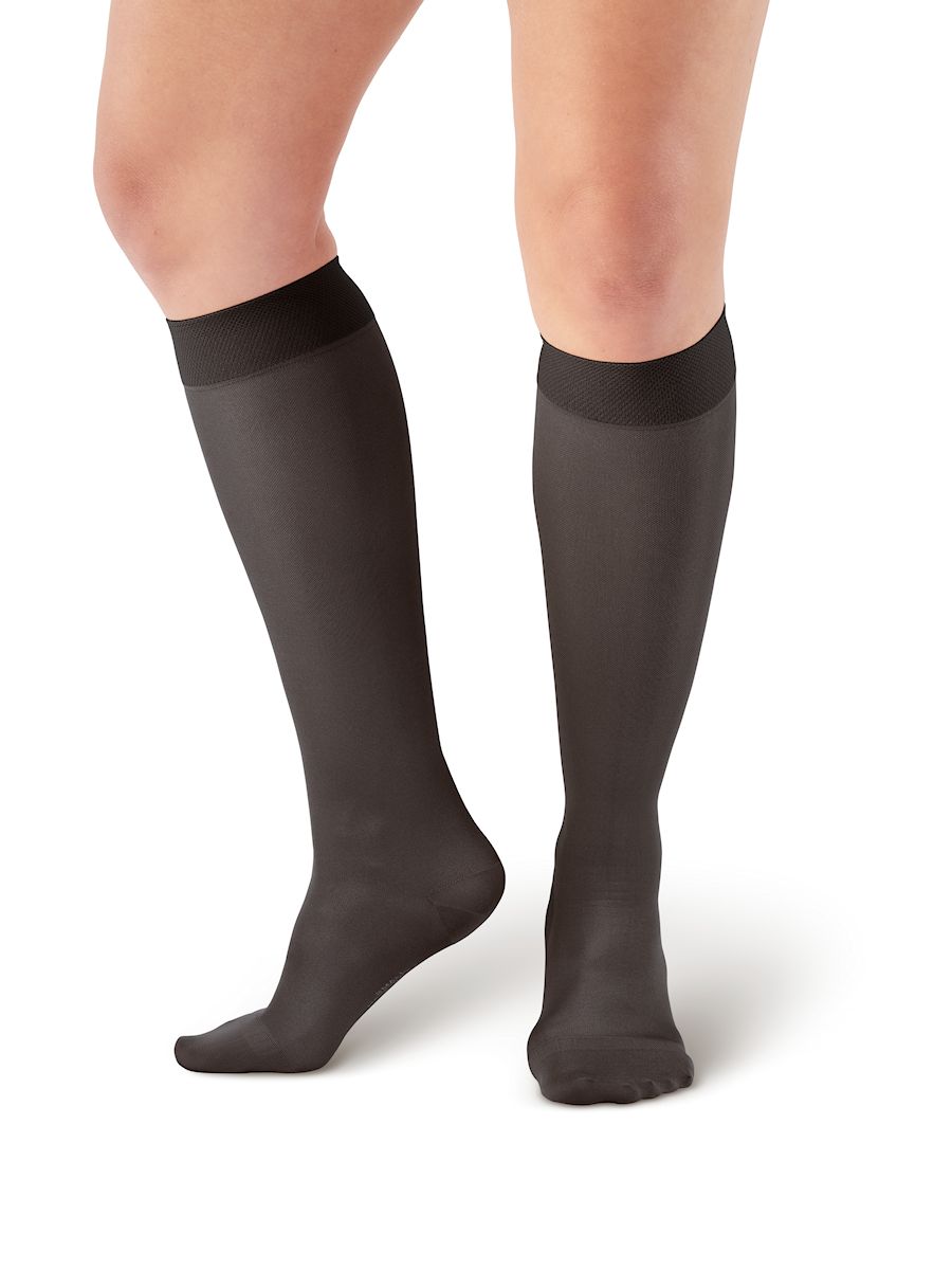Microfibre Opaque Support Knee Highs Black