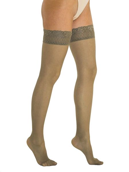 Solidea Brigitte Micro Rete 70 Sheer Support Hold Ups Sabbia