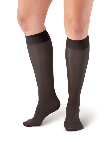 Pebble UK Sheer Mild Support Knee Highs Black