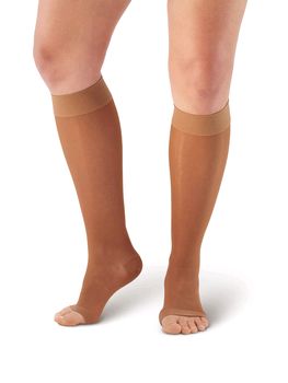 Pebble UK Toeless Sheer Compression Knee Highs (Pebble UK Toeless Sheer Compression Knee Highs Beige)