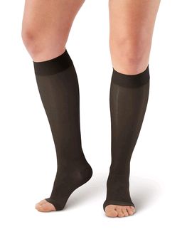 Pebble UK Toeless Sheer Compression Knee Highs (Pebble UK Toeless Sheer Compression Knee Highs Black)