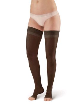 Pebble UK Toeless Sheer Compression Thigh Highs (Pebble UK Toeless Sheer Compression Thigh Highs Black)