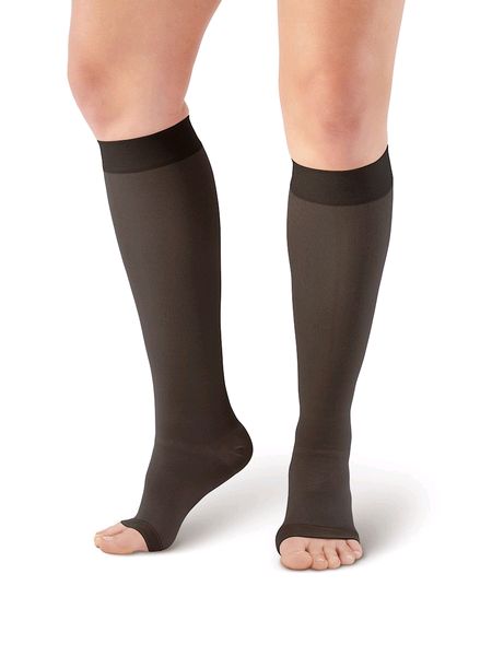 Pebble UK Medical Weight Toeless Compression Socks Black