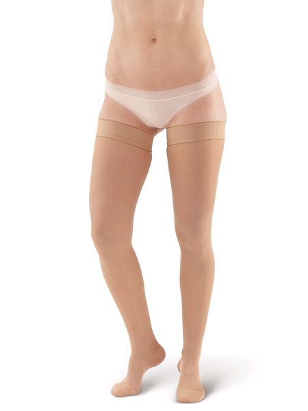 Pebble UK Microfibre Opaque Support Thigh Highs Sand