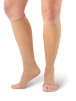 Pebble UK Microfibre Open Toe Support Knee Highs (Microfibre Open Toe Support Knee Highs Sand)