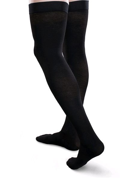 Core Spun Thigh High Socks Black