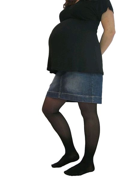 Pebble UK Sheer Compression Maternity Tights Black