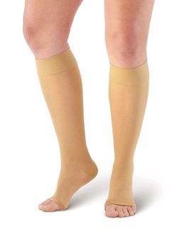Meowoo Thigh High Compression Stockings for women,20-30mmHg Open Toe Gradient Compression Hose Socks 